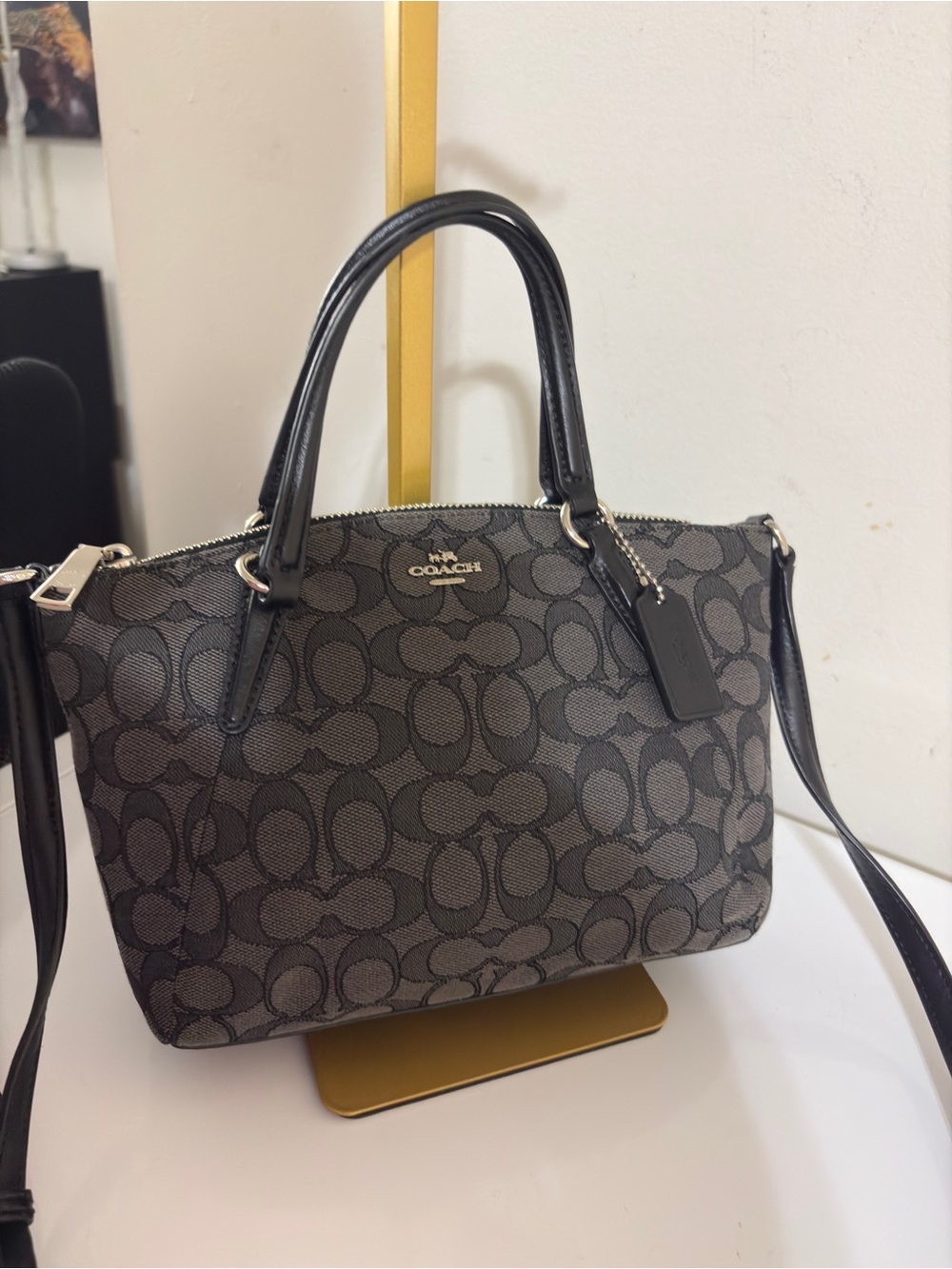 Coach Kelsey Gray/Black Signature Satchel
